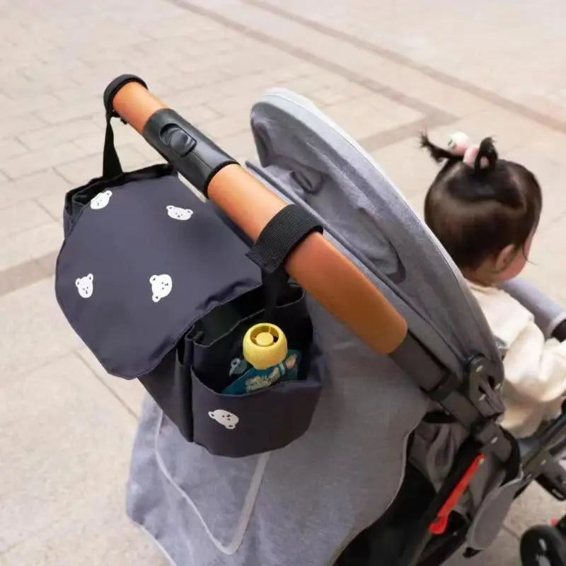 Borsa per passeggino Organizzatore per carrozzina Accessori per bambini Portabicchieri Carrello per neonato Borse da viaggio portatili per auto per carrozzine Universali
