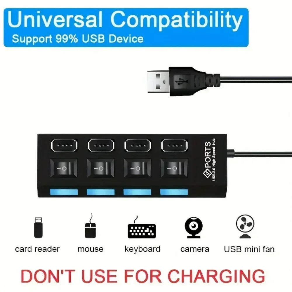 Hub USB 3.0 con 4/7 Porte LED — 5Gbps Interruttore Individuale
