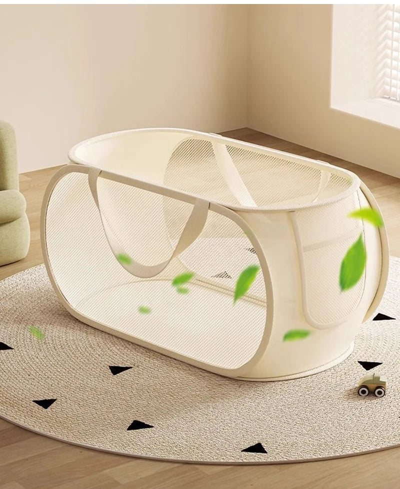 Cestino portaoggetti per giocattoli per bambini Cesto portabiancheria di grande capacità Bambole per bambini multifunzionali Cestino portaoggetti traspirante Borsa a rete