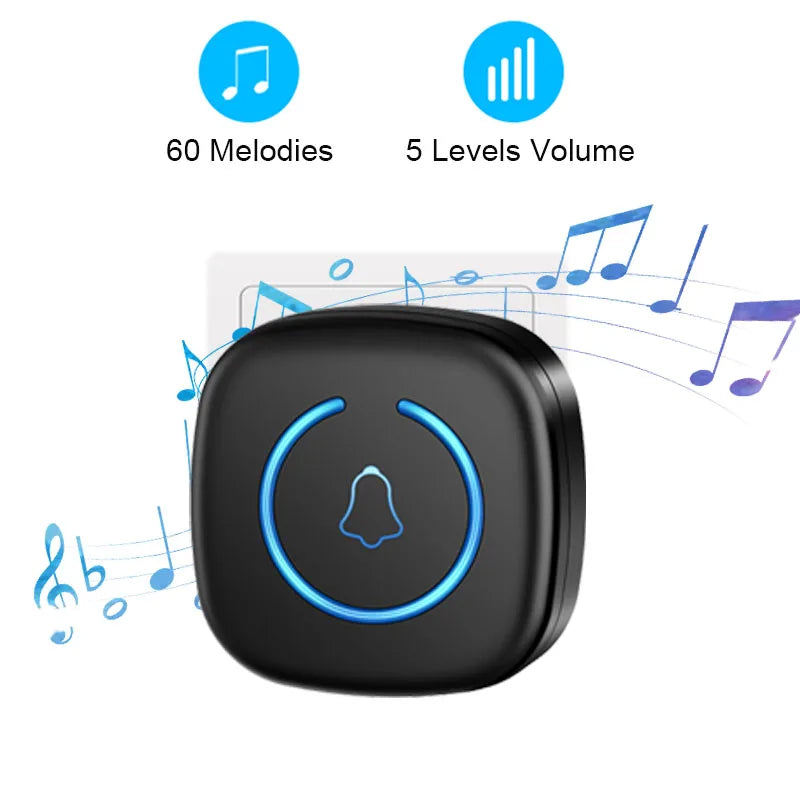 Campanello Senza Fili Smart — 300m, 60 Suoni, Impermeabile IP44