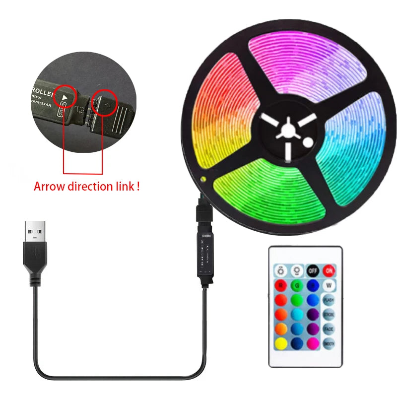 Striscia LED RGB 5M USB — 16 Milioni di Colori per TV e Gaming