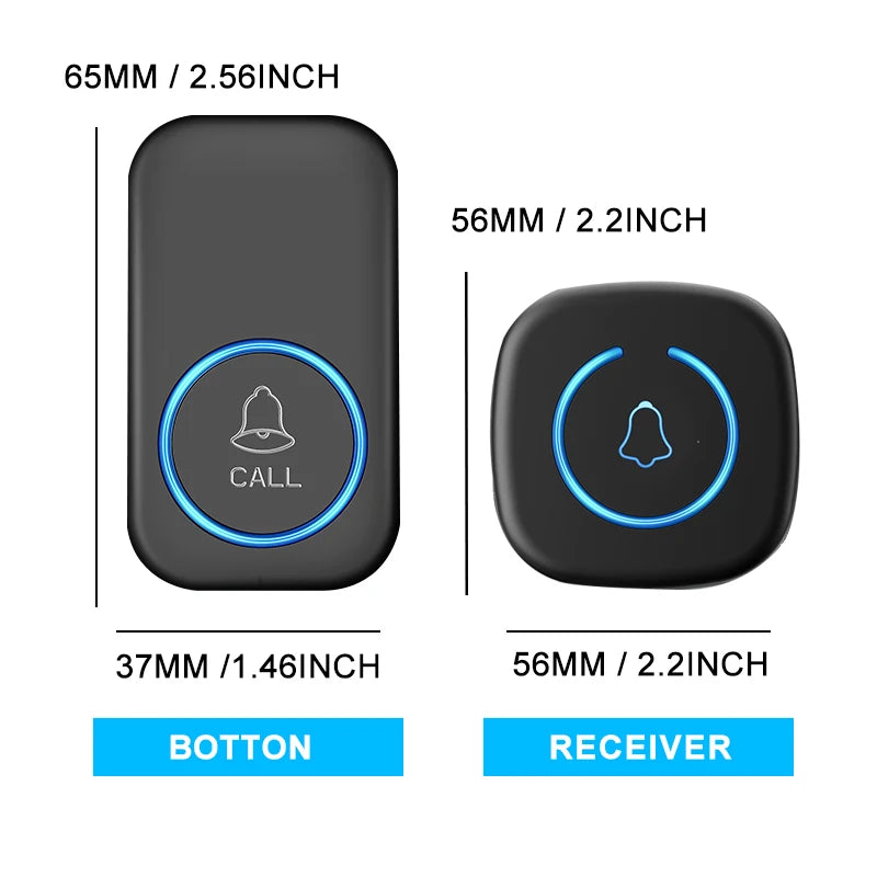Campanello Senza Fili Smart — 300m, 60 Suoni, Impermeabile IP44