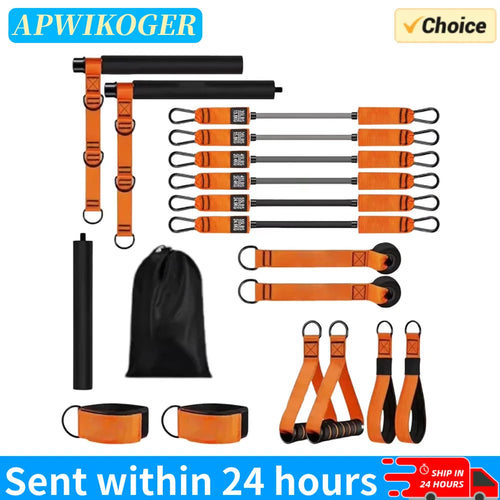 Kit Barra per Pilates Con Fasce Di Resistenza Barra per Pilates Multifunzionale Bastone per Yoga Portatile per Pilates Attrezzatura per L'Allenamento Della Forza Della Palestra Domestica