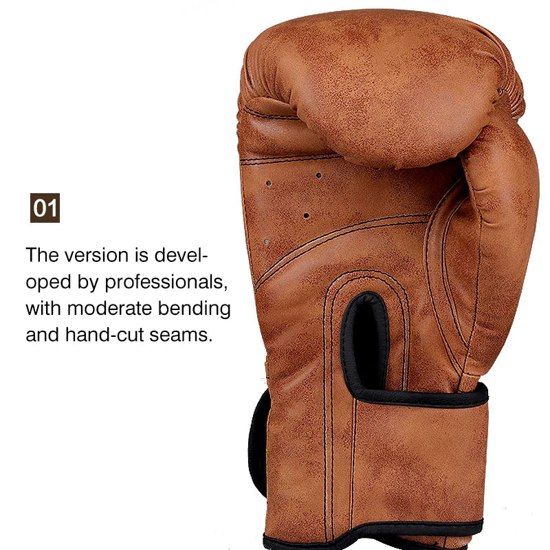 Colore Retrò per Adulti Bambini Donne/Uomini Guantoni Da Boxe Cuoio Pu MMA Muay Thai Boxe De Luva Guanti Sanda GYM Equipment 6 8 10 12OZ Boks