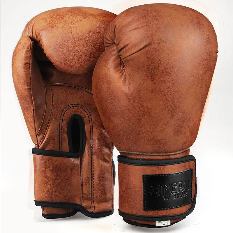 Colore Retrò per Adulti Bambini Donne/Uomini Guantoni Da Boxe Cuoio Pu MMA Muay Thai Boxe De Luva Guanti Sanda GYM Equipment 6 8 10 12OZ Boks