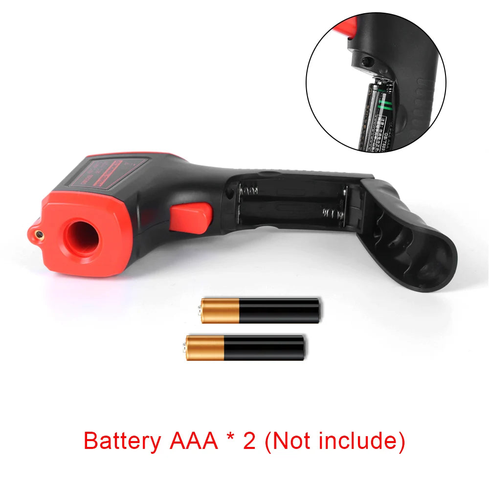 LCD Industrial Electronic Thermometer Noncontact -50~600°C Digital Laser Temperature Meter Gun Laser Point Infrared Thermometer