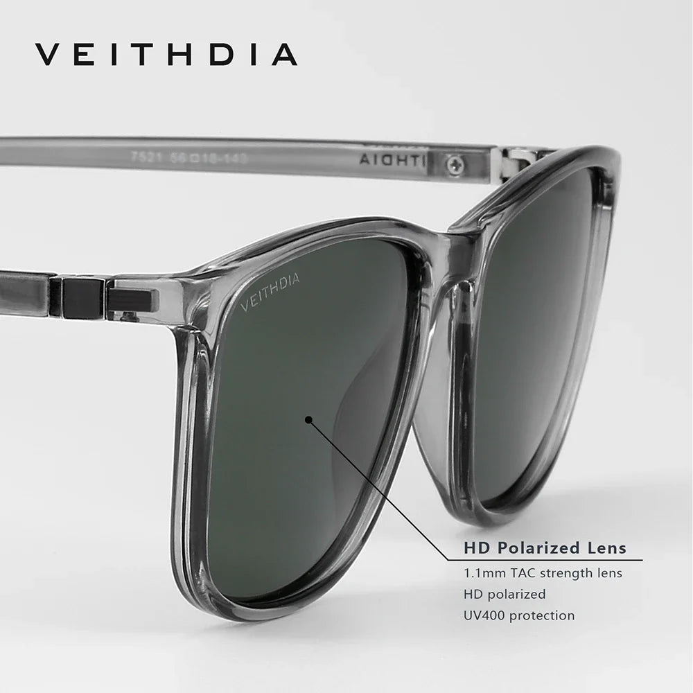 VEITHDIA Brand New Occhiali Da Sole Unisex Retro TR90 Occhiali Da Sole Polarizzati UV400 Lenti Vintage Occhiali Da Sole per Uomo/Donna 7521