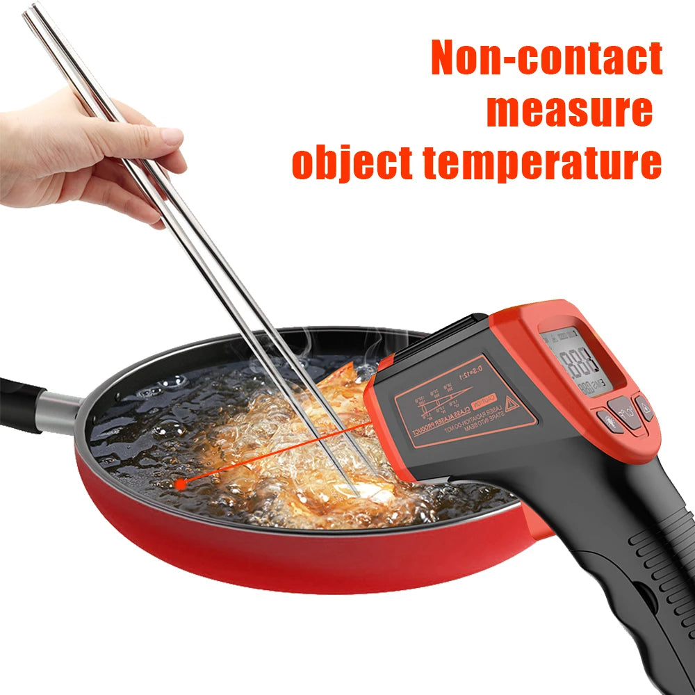 LCD Industrial Electronic Thermometer Noncontact -50~600°C Digital Laser Temperature Meter Gun Laser Point Infrared Thermometer